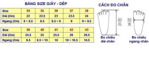Cách đo Kích Cỡ Size Giày Dép Chuẩn Nhất