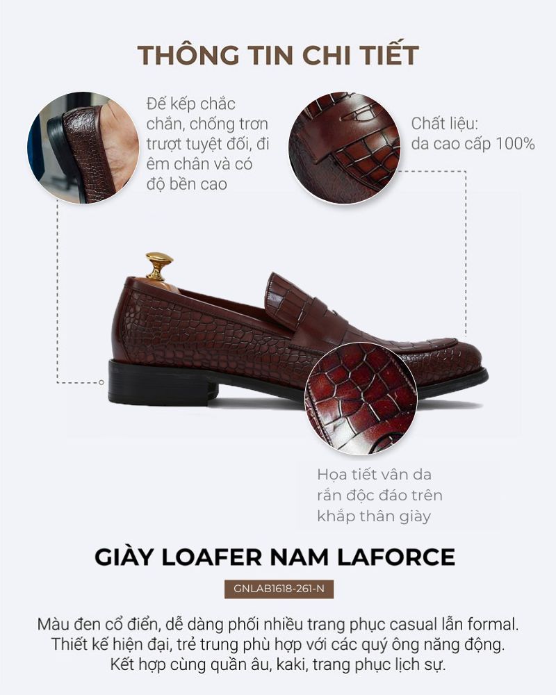 Giày lười nam chính hãng GNLAB1618-261-N