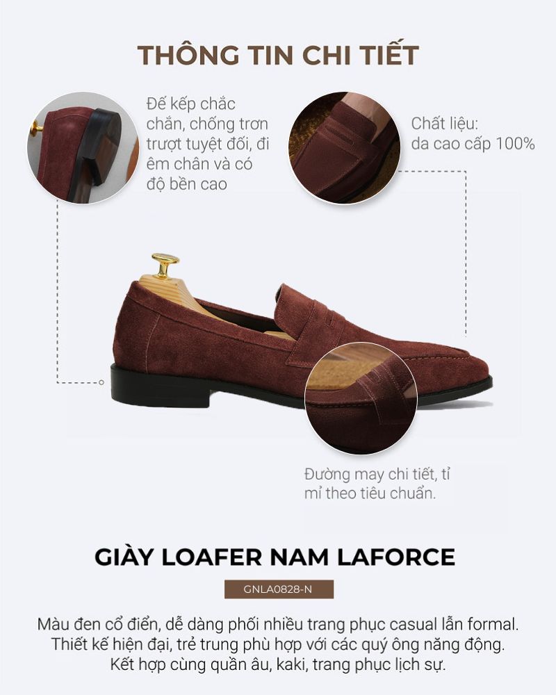 Giày lười da bò cao cấp GNLA0828-N