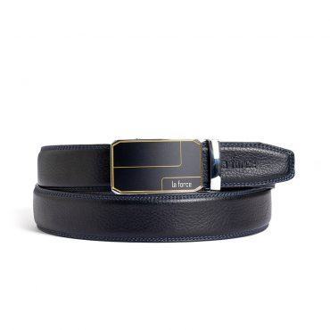 Thắt lưng da bò nam D590-1163-10B-08 đen trơn