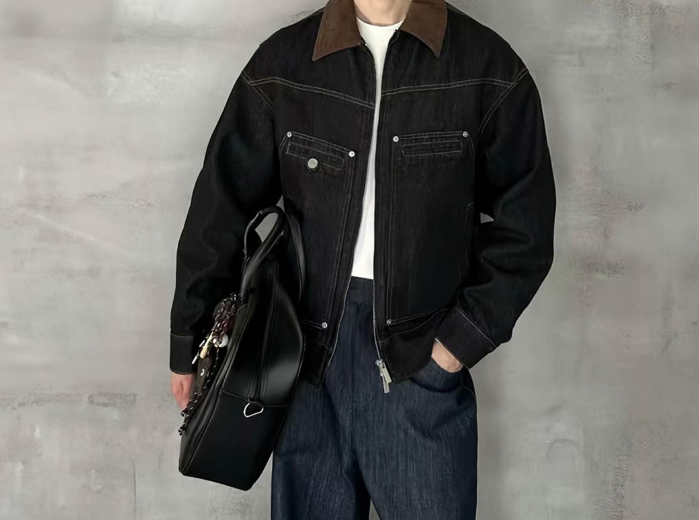 phối đồ với áo khoác jean nam