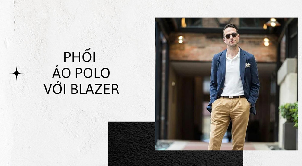 Áo blazer với áo Polo