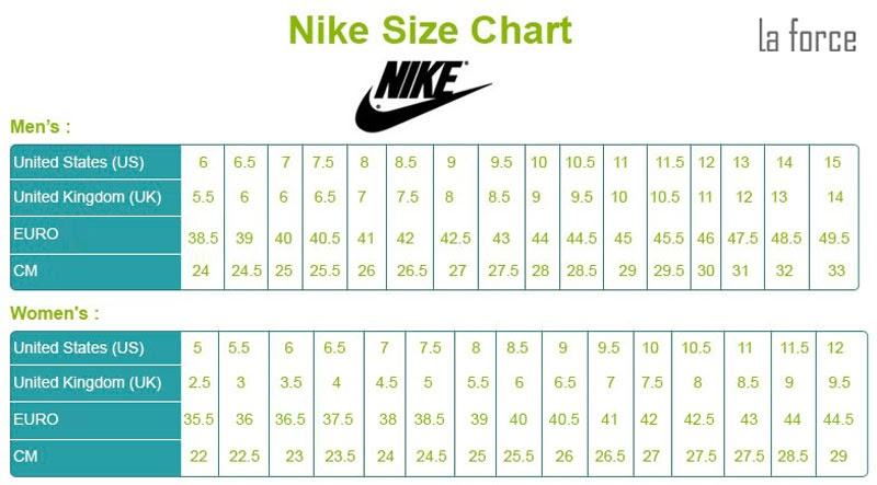 B ng Size Gi y Nike Nam N Nh t H n Vi t Nam Chu n 100 