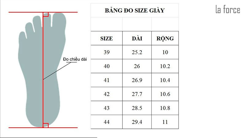 Bảng size giày chuẩn và cách quy đổi kích thước chính xác