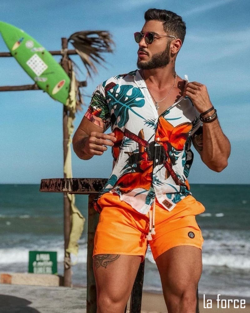 Phối trang bị lên đường biển cả nam giới áo Hawaii