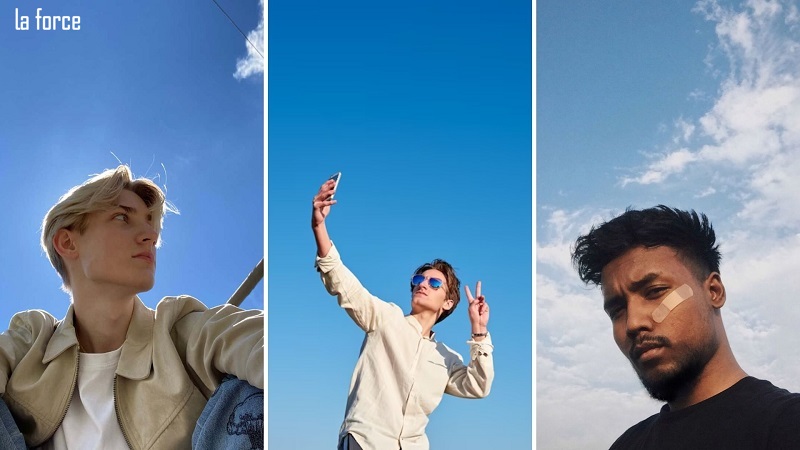 Tư thế tự sướng selfie rất đẹp mang lại phái mạnh với bầu trời